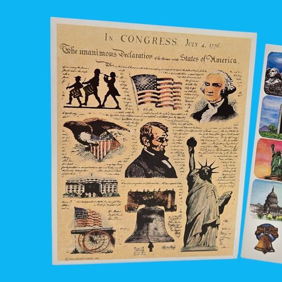 Vintage US Stamp Starter Collection Hirschhorn Bundle with Patriotic Stickers - Picture 9 of 12